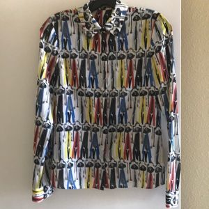 Alice & Olivia silk button down blouse